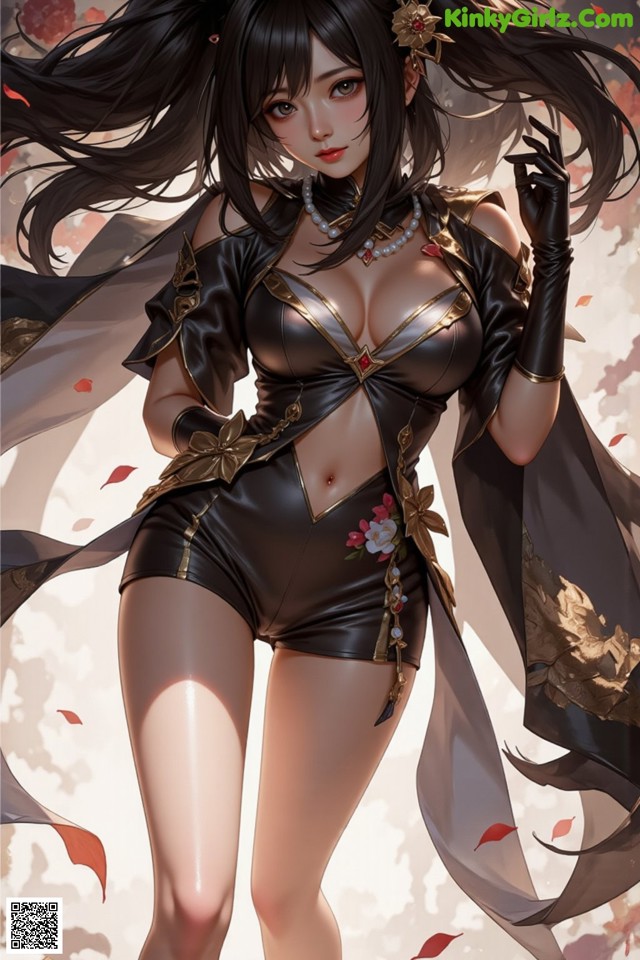 Hentai - The Frozen Elegance That Melts Starlight Set.2 20250106 Part 15 No.eee728 A woman in a black and gold outfit is posing for a picture.