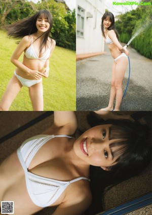 A woman in a bikini posing for a picture.