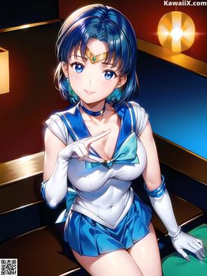 A girl in a sailor outfit is posing for a picture.