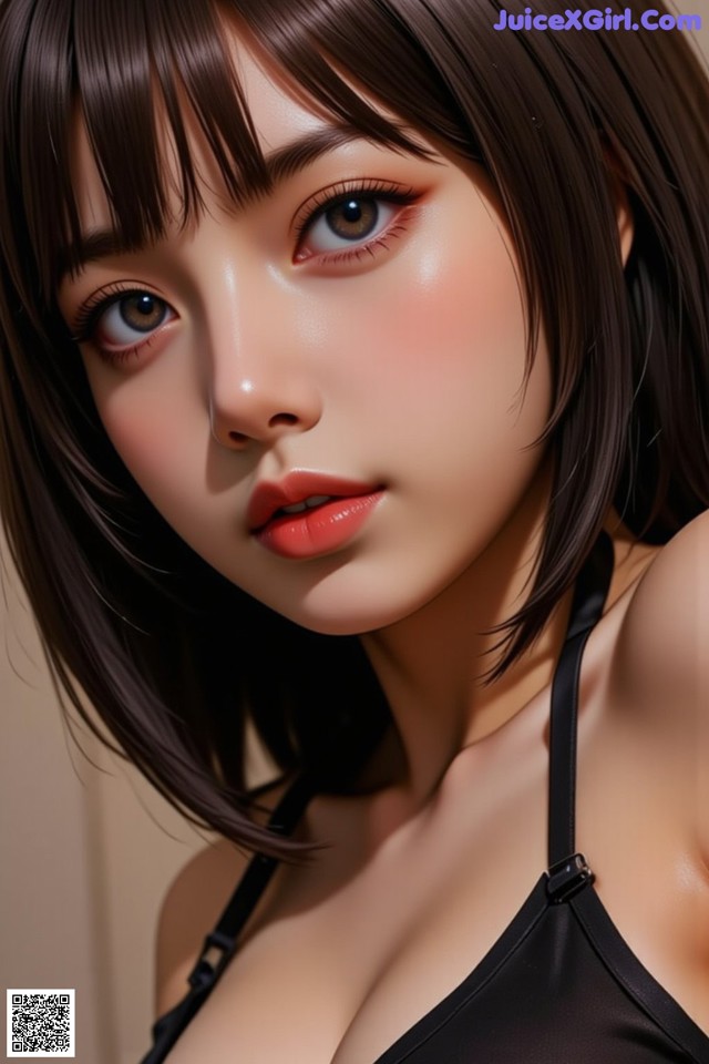 Hentai - The Velvet Nightfolds Embrace Her Regal Presence Set.2 20250124 Part 9 No.0d3bc0 A close up of a woman wearing a black bra top.